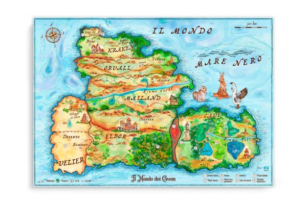 mappa fantasy illustrata eligrafica